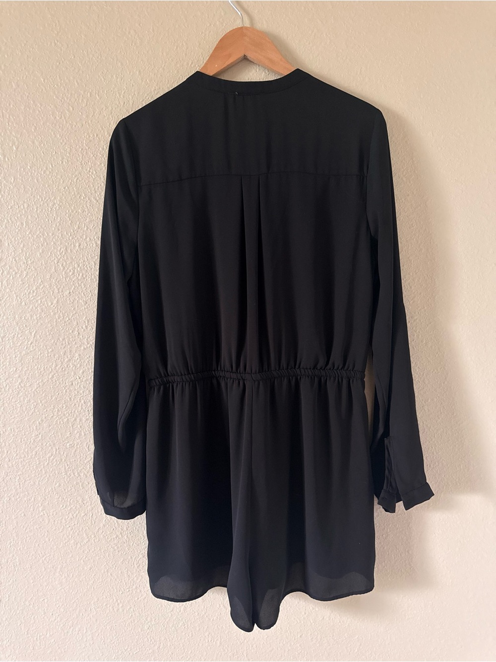 DR2 Black Button-Front Drawstring Romper Cover-Up - Picture 5 of 9